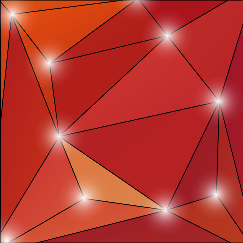 矢量抽象红色几何三角发光背景