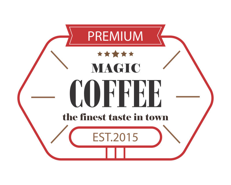 矢量咖啡店创意标签设计