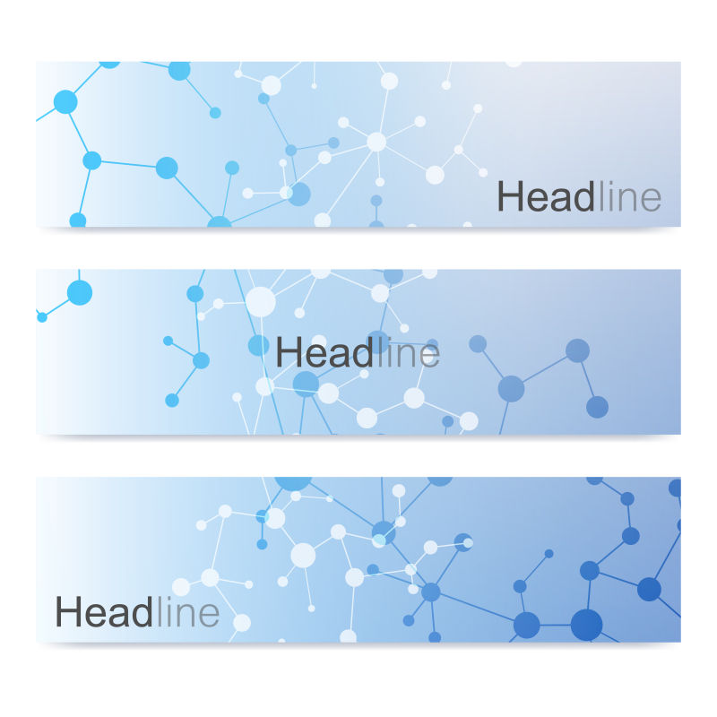 矢量医学抽象几何分子横幅设计
