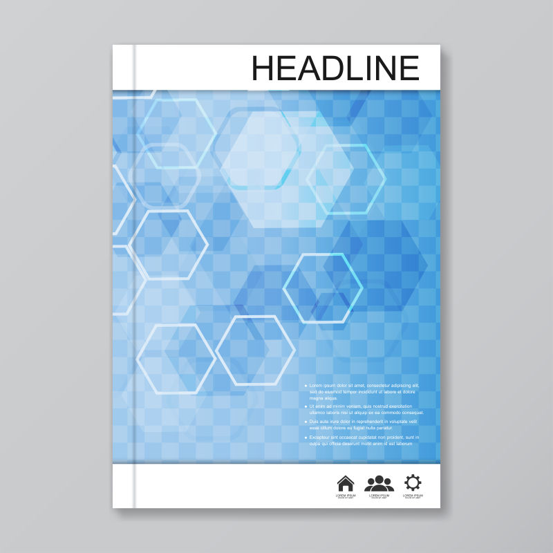 矢量蓝色抽象结构分子横幅设计