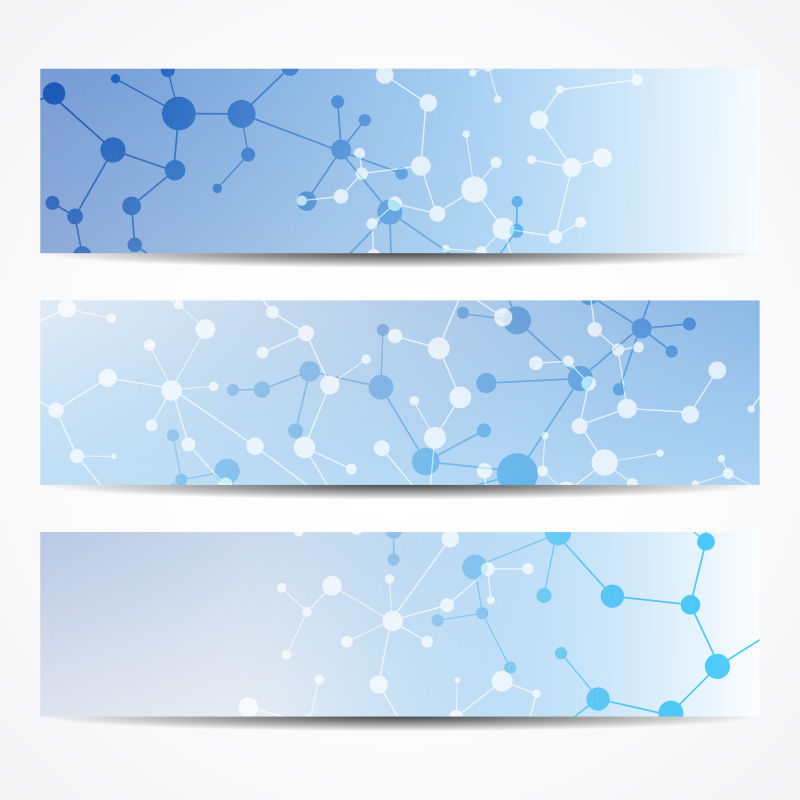 矢量抽象几何DNA分子横幅设计