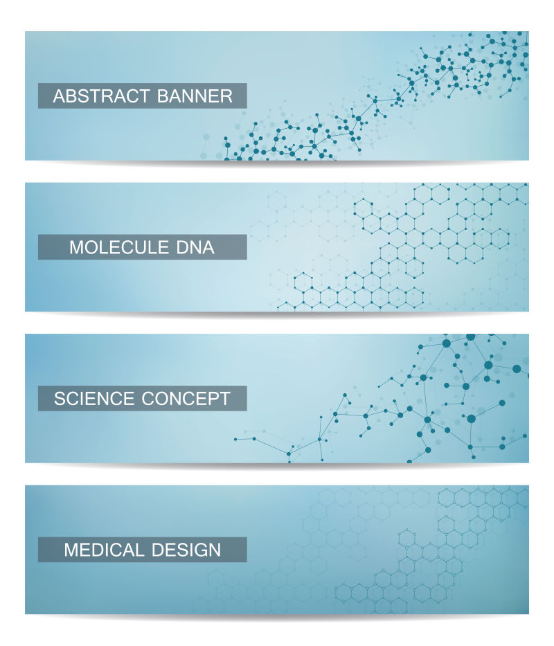 矢量现代科学分子横幅设计