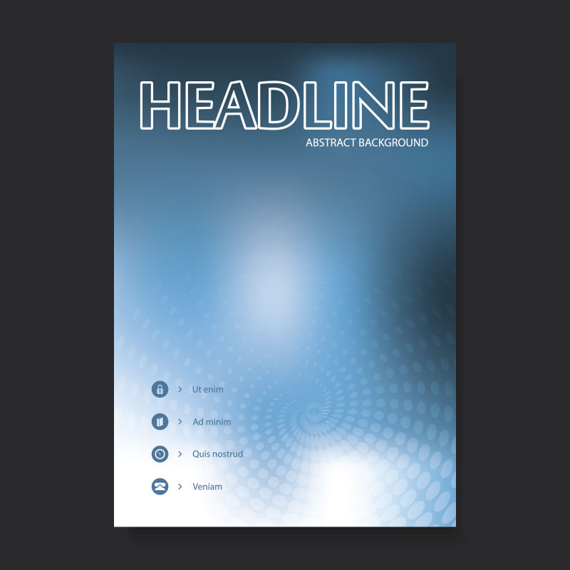 矢量彩色模糊抽象书刊封面设计