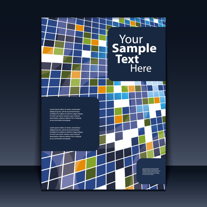 矢量现代彩色几何书刊封面设计