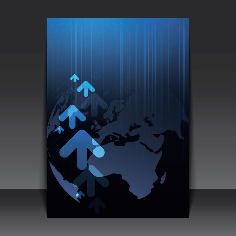 矢量全球商业概念的书刊封面设计