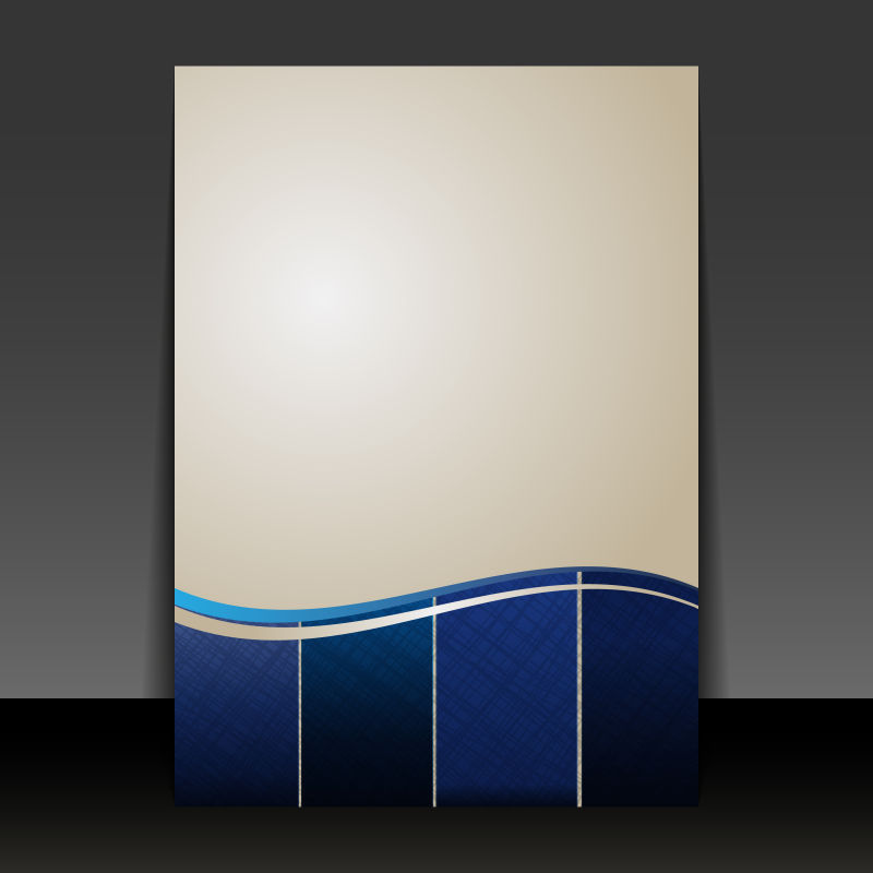 创意矢量蓝色几何方格元素的书刊封面