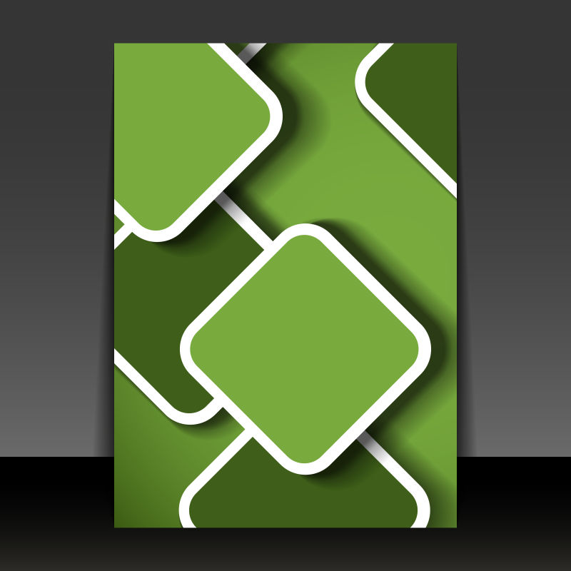 创意矢量绿色几何元素宣传封面设计