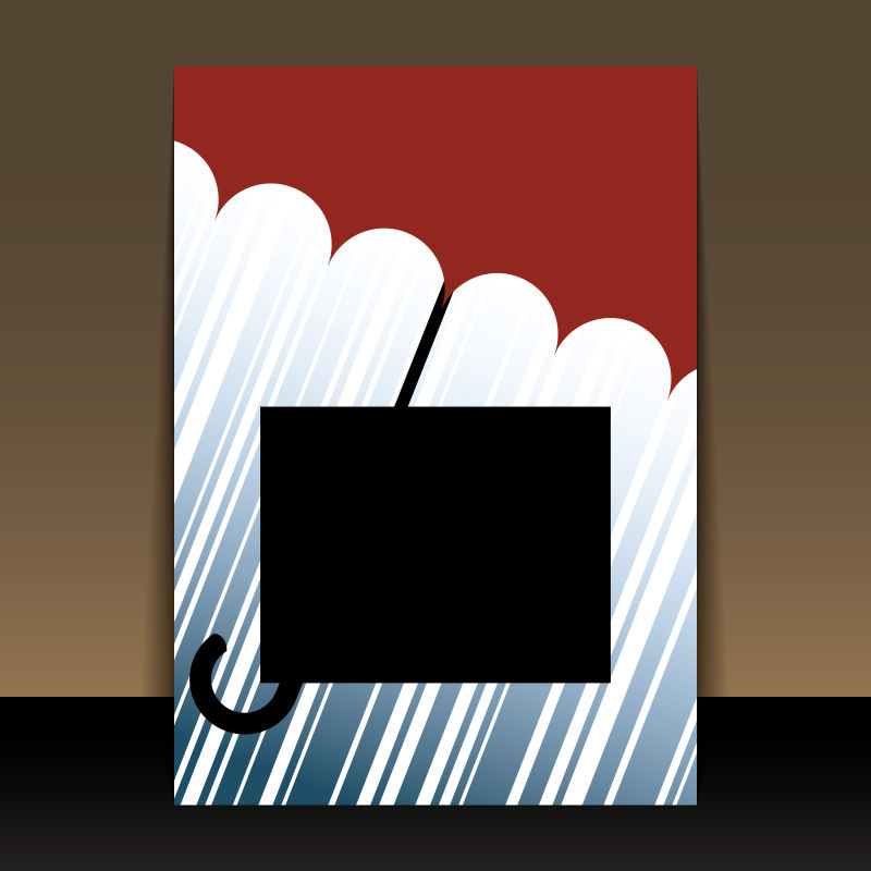 抽象矢量雨伞元素宣传封面设计