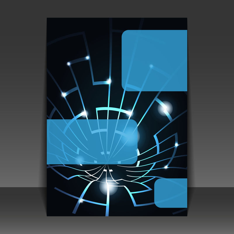 矢量抽象科技感的宣传封面设计