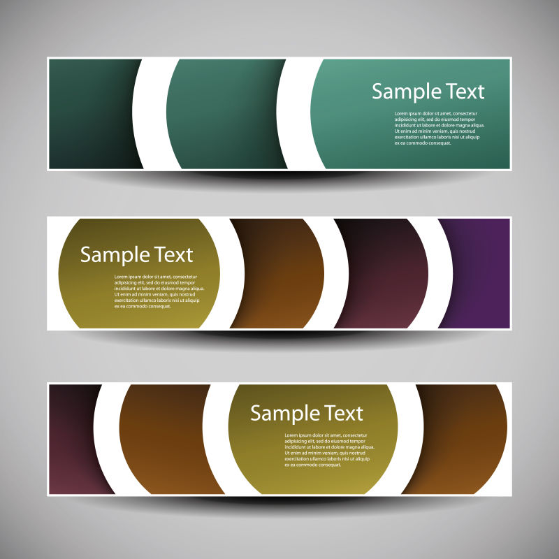 矢量带抽象圆图案的横幅设计