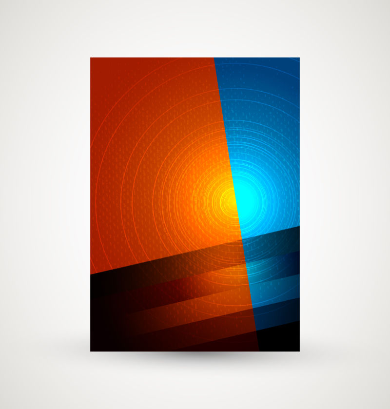 矢量双色现代抽象书刊封面设计