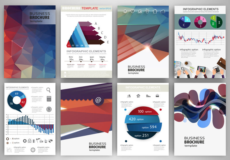 矢量的彩色商务传单设计