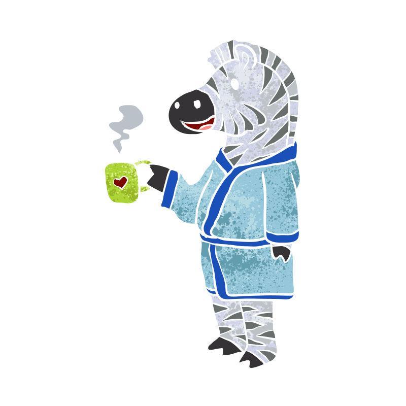 有趣的斑马矢量插图