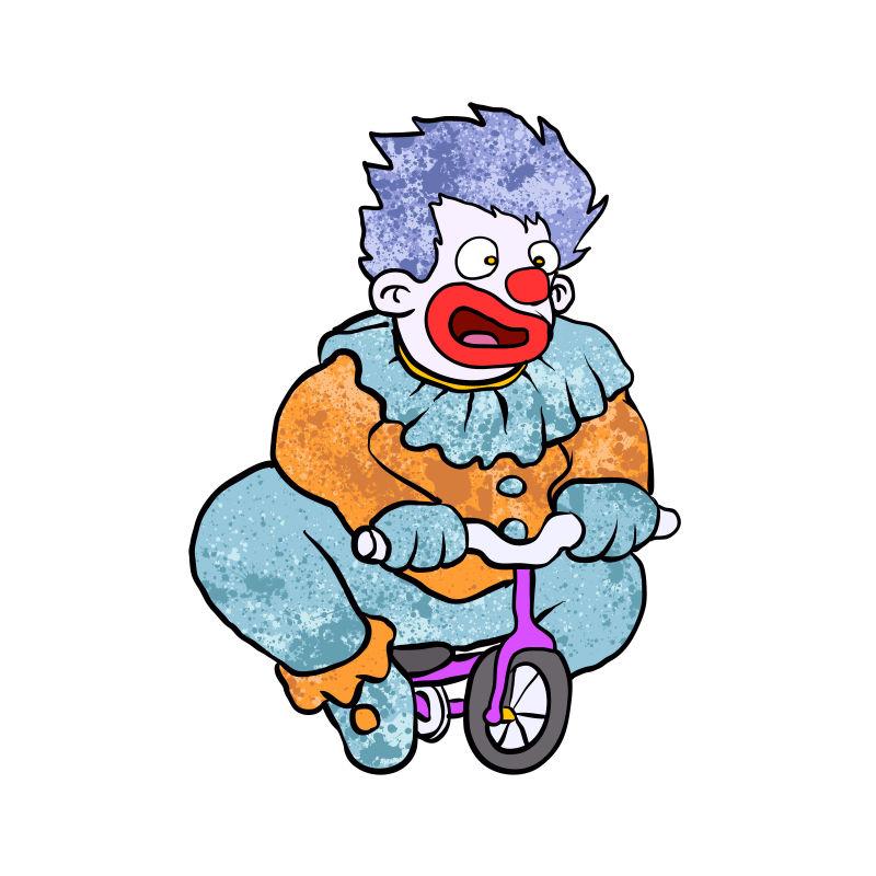 小丑骑术矢量插图