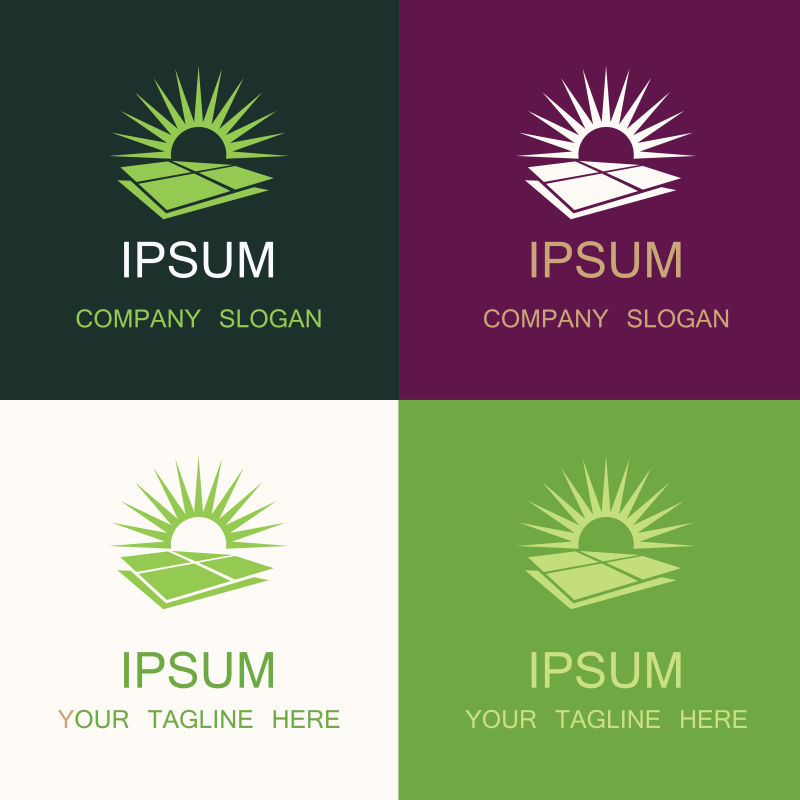 抽象矢量植物种植的标志设计