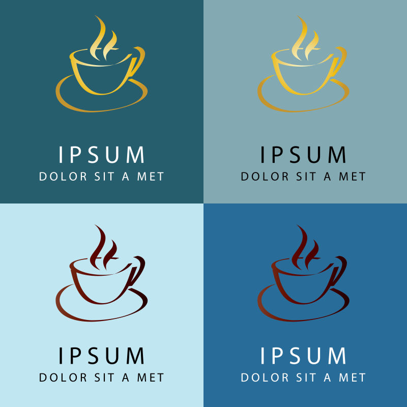 抽象矢量茶叶元素的标志设计