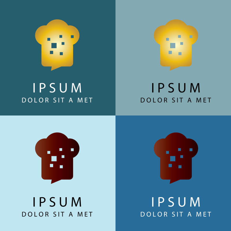 创意矢量现代厨师主题的标志设计