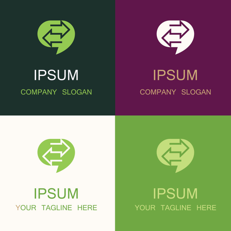 创意矢量抽象箭头元素的标志设计