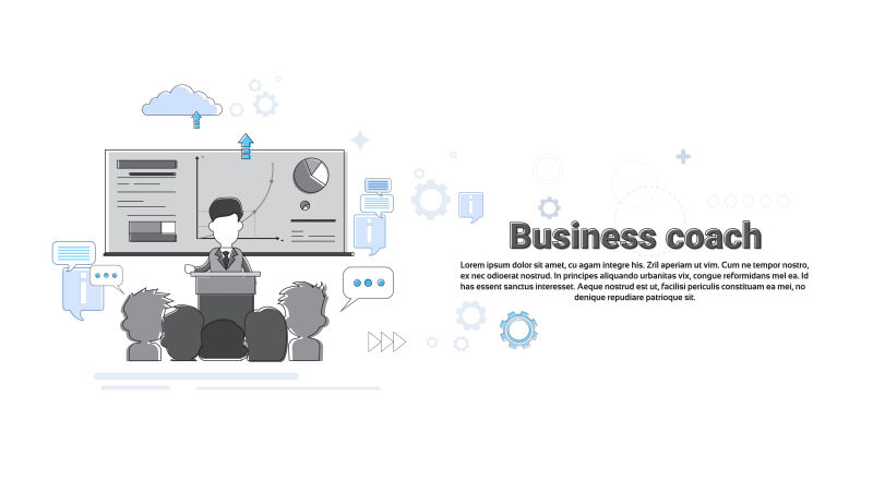 领导管理业务网络横幅矢量插图