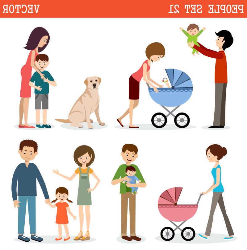 具有儿童和狗矢量