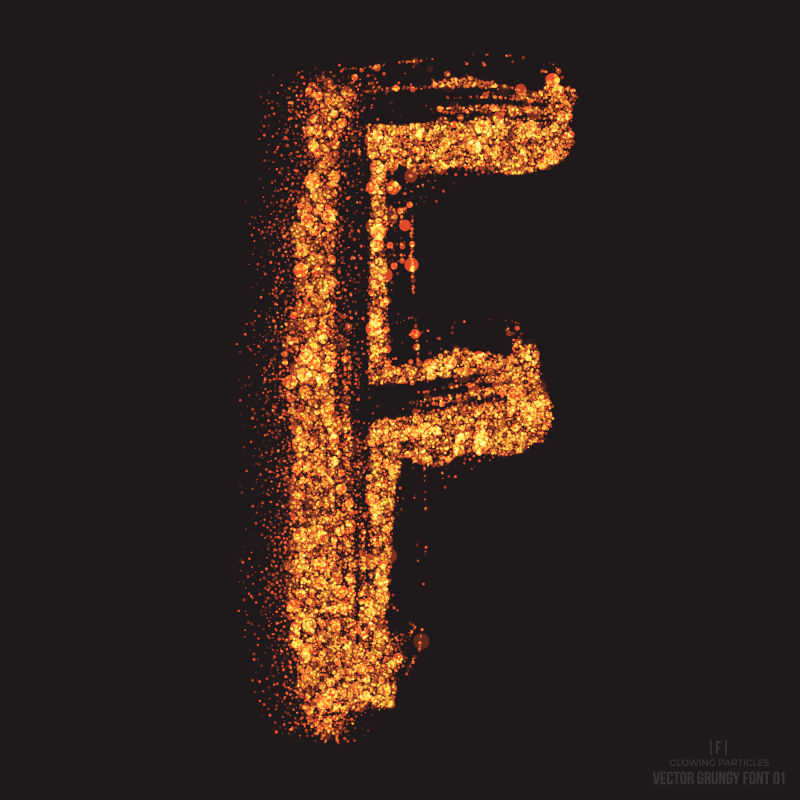 矢量金色光辉字母F