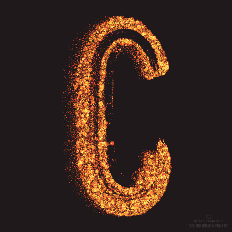 矢量金色光辉字母C