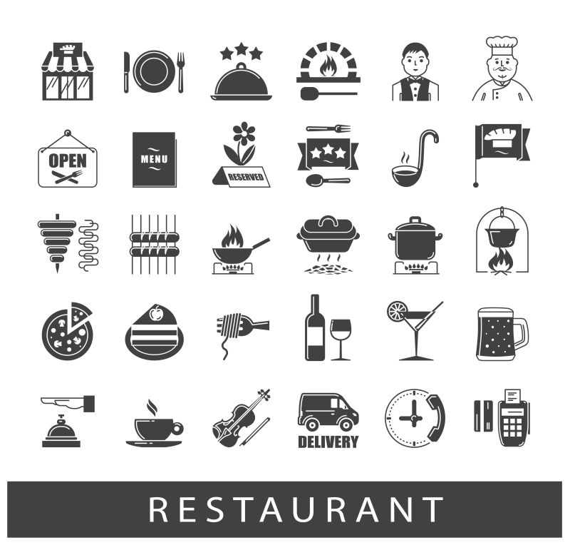 创意矢量餐厅图标设计