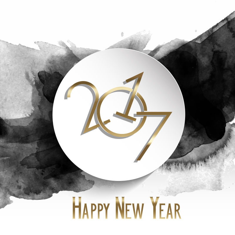 创意水墨风格的新年背景