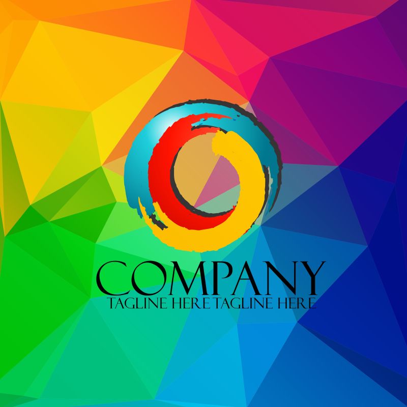 Разноцветные компании. Логотип загрузки цветной многоугольник. Polygon logo.