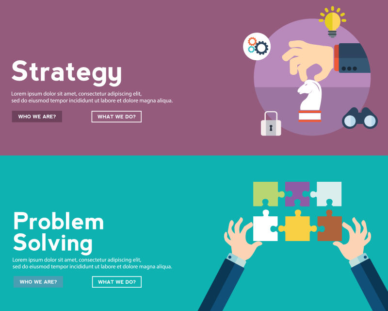 商业策略和平面图解的解决问题矢量概念