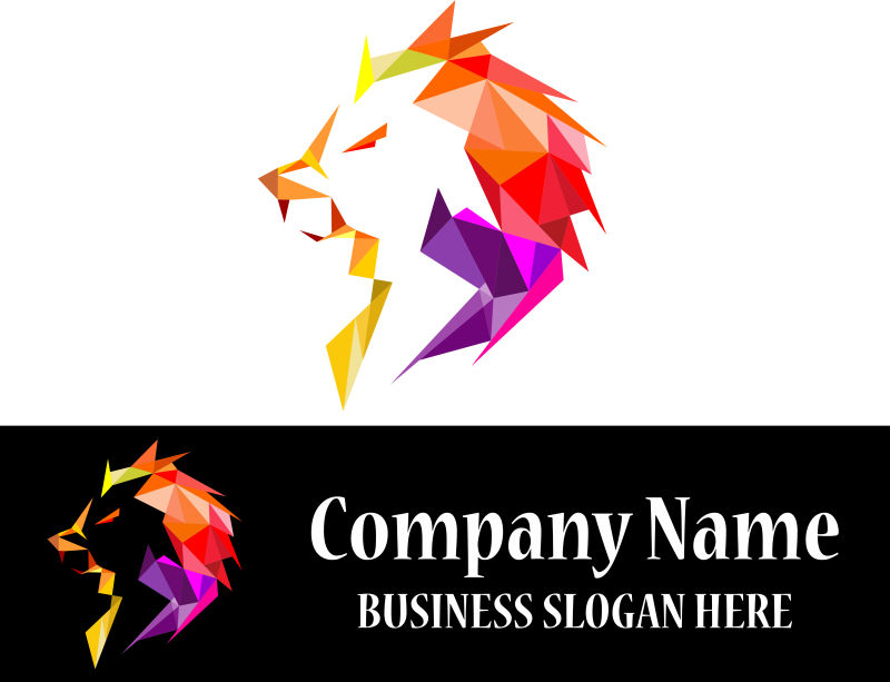 彩色的马头标识创意矢量logo设计