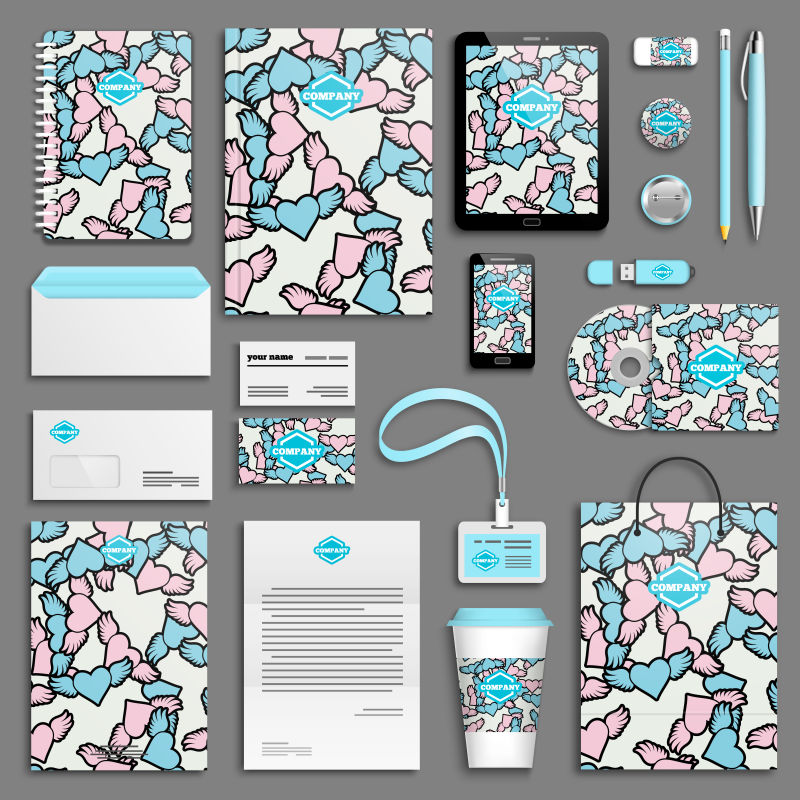 矢量的爱心图案vi设计