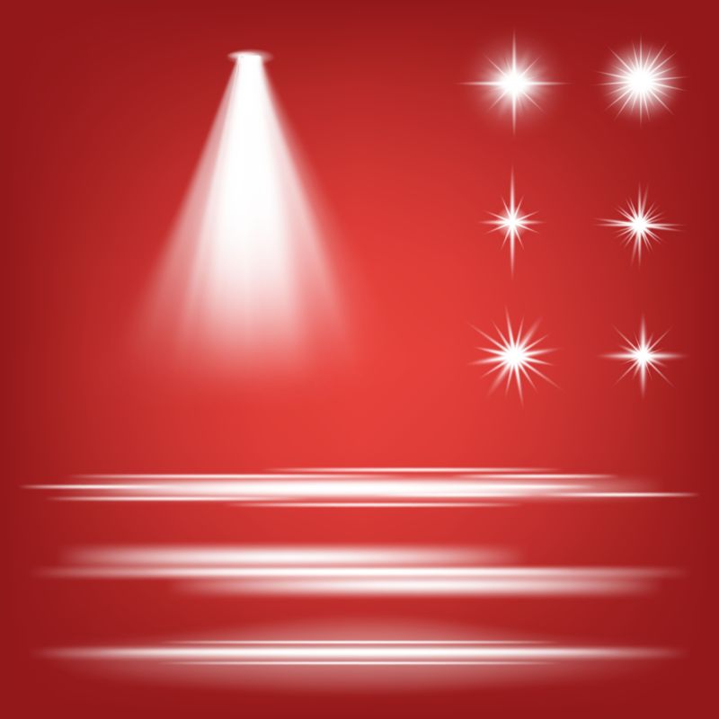 创意矢量各种白色灯光设计元素