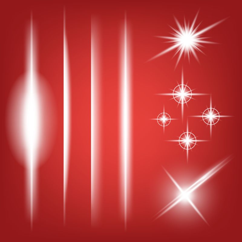 矢量各种白色灯光设计元素