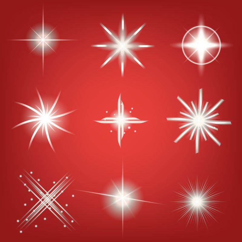 矢量抽象白色灯光设计元素