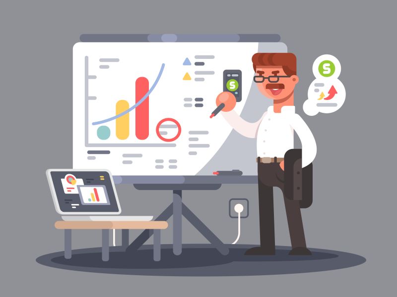 矢量设计业务分析师卡通形象