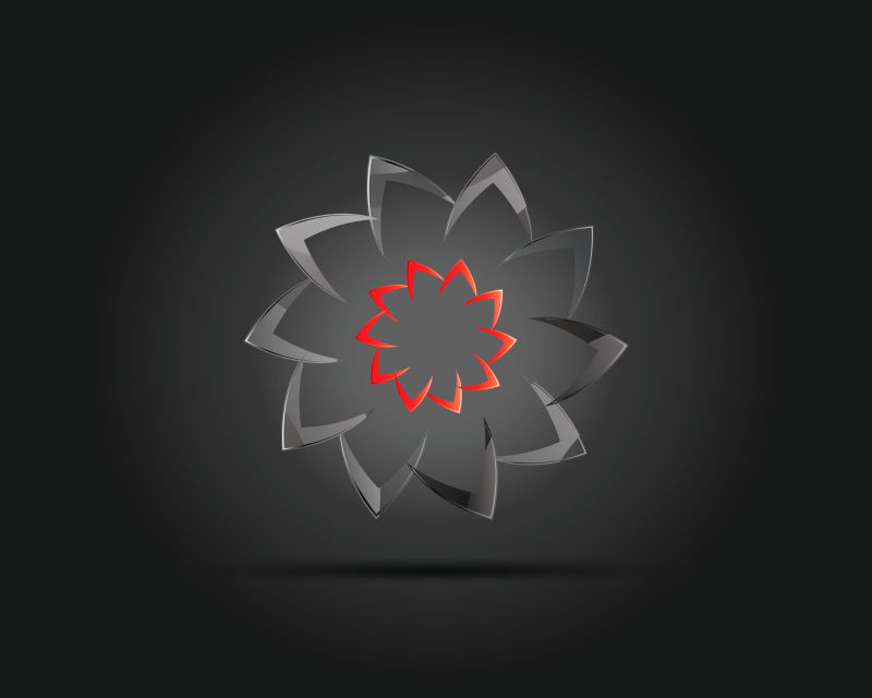 花图案的创意玻璃logo矢量图