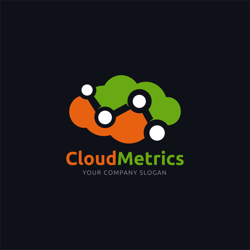 被节点分割的云朵矢量创意logo设计