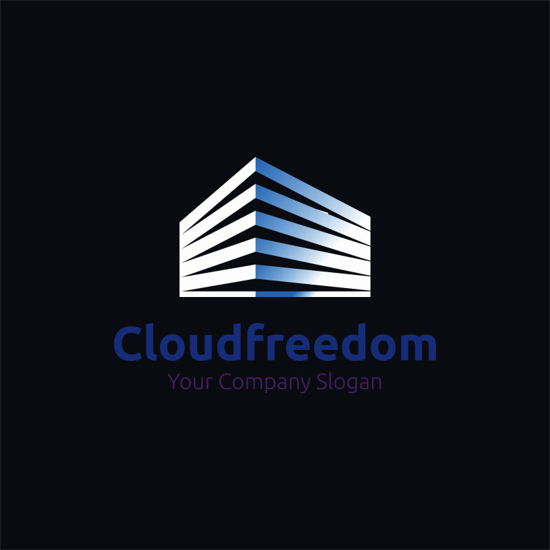 多层建筑的矢量创意logo设计