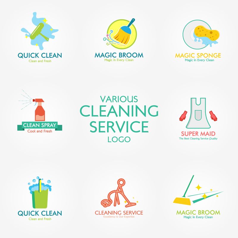 清洁服务标志矢量设计