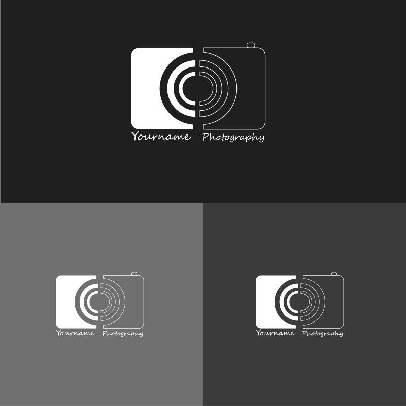 黑白色圆圈状矢量创意logo设计