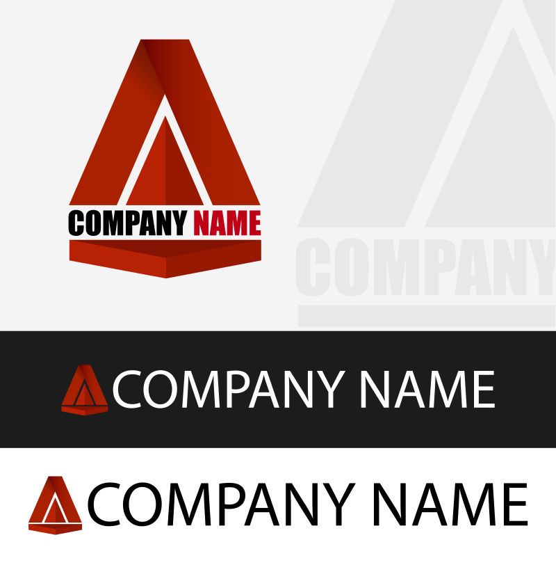 红色的红色三角形矢量创意logo设计