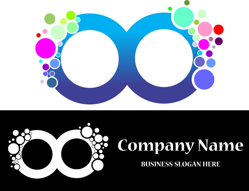 彩色气泡无限彩色标志矢量创意logo设计