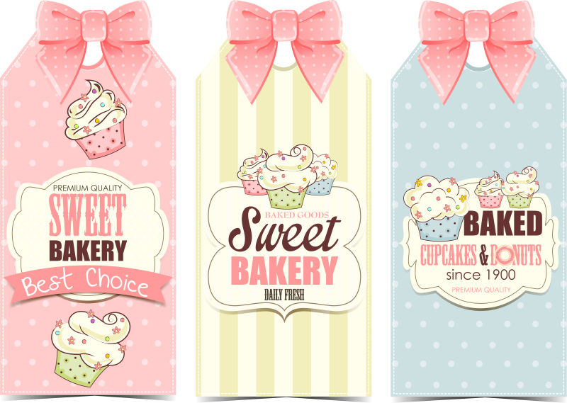 纸杯蛋糕精美标签矢量设计