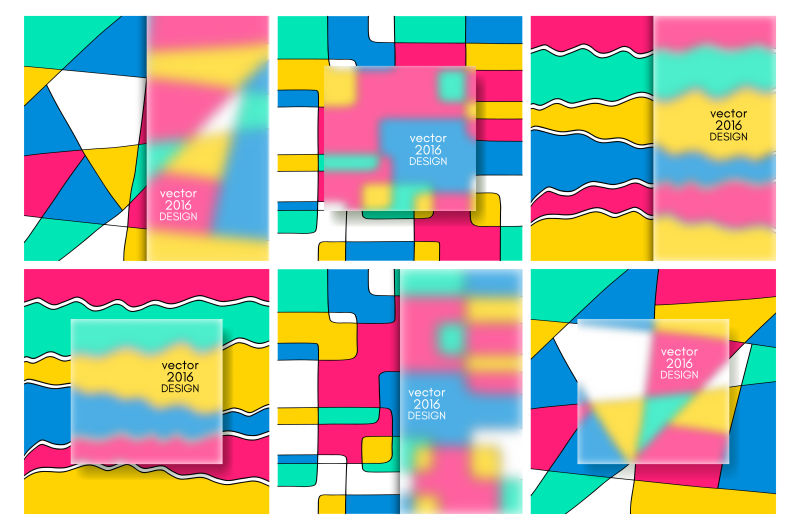 几何抽象背景多色矢量设计