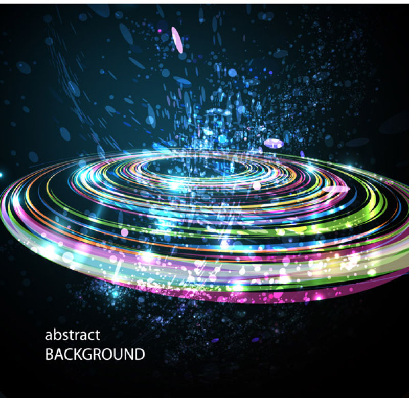 矢量彩色抽象透视圈