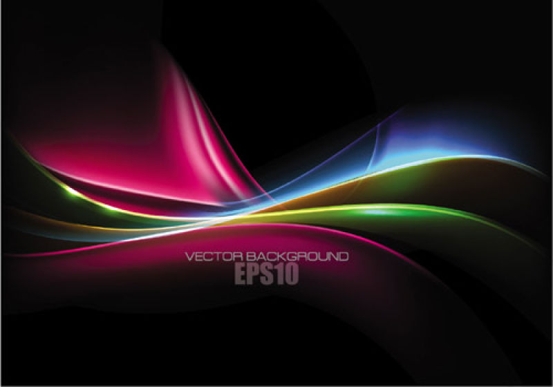 矢量彩色波浪抽象背景