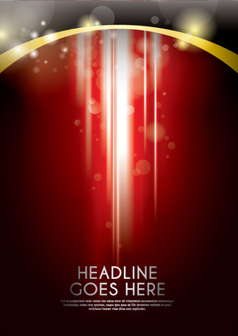 矢量彩色文笔海报