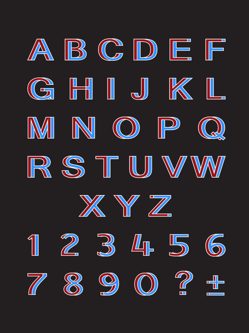 创意字母数字表矢量