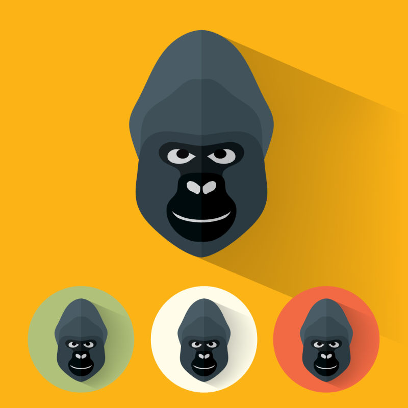创意矢量黑猩猩肖像插图